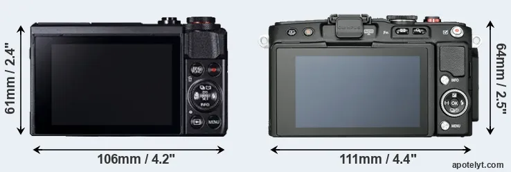 Comparison G7X Mark II or E-PL6 rear