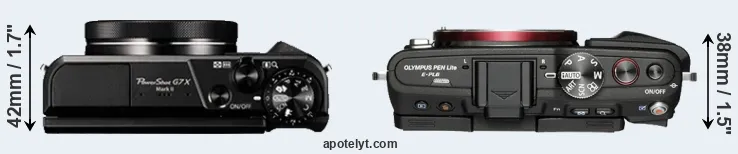 Compare G7X Mark II versus E-PL6 top