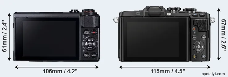 Comparison G7X Mark II or E-PL7 rear