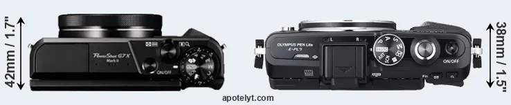 Compare G7X Mark II versus E-PL7 top