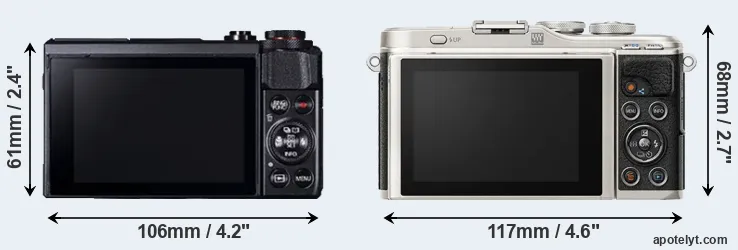 Comparison G7X Mark II or E-PL9 rear