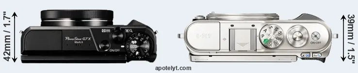 Compare G7X Mark II versus E-PL9 top