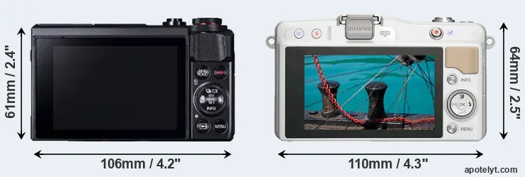 Comparison G7X Mark II or E-PM2 rear