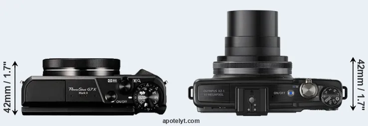 Compare G7X Mark II versus XZ-1 top