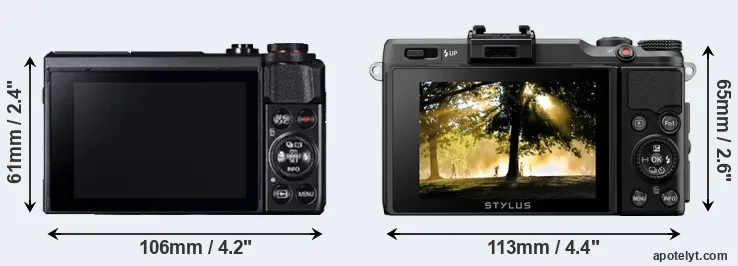 Comparison G7X Mark II or XZ-2 rear