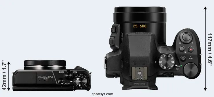 Compare G7X Mark II versus FZ330 top