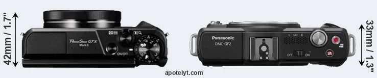 Compare G7X Mark II versus GF2 top