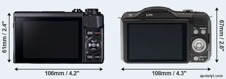 Comparison G7X Mark II or GF5 rear