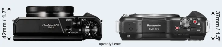 Compare G7X Mark II versus GF5 top