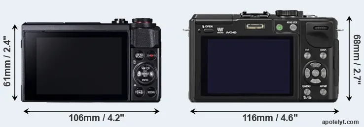 Comparison G7X Mark II or GX1 rear