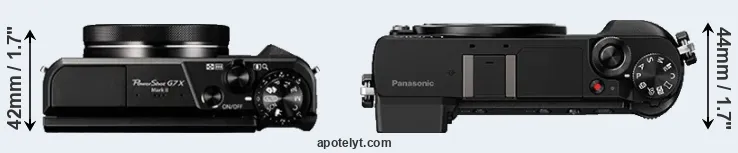 Compare G7X Mark II versus GX80 top