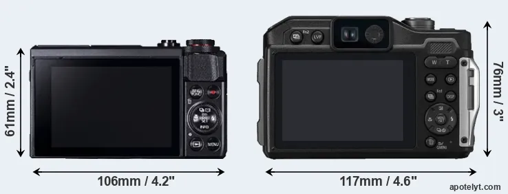 Comparison G7X Mark II or TS7 rear