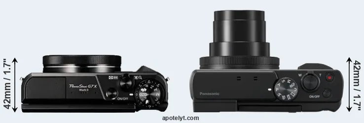 Compare G7X Mark II versus ZS80 top