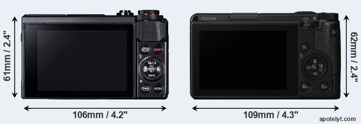 Comparison G7X Mark II or GR III rear