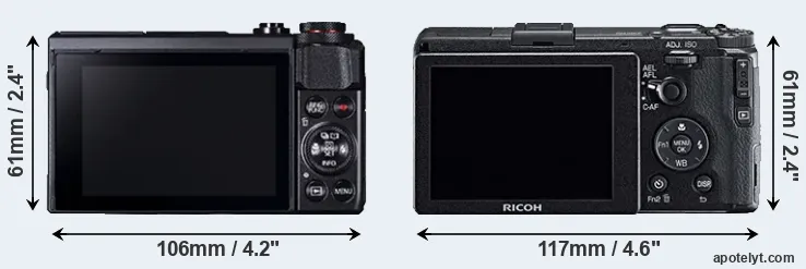 Comparison G7X Mark II or GR rear