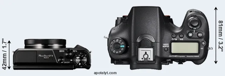 Compare G7X Mark II versus A77 II top