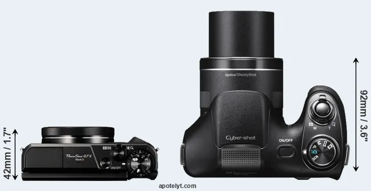 Compare G7X Mark II versus H300 top