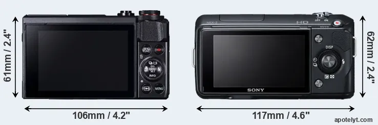 Comparison G7X Mark II or NEX-3 rear