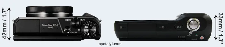 Compare G7X Mark II versus NEX-3 top