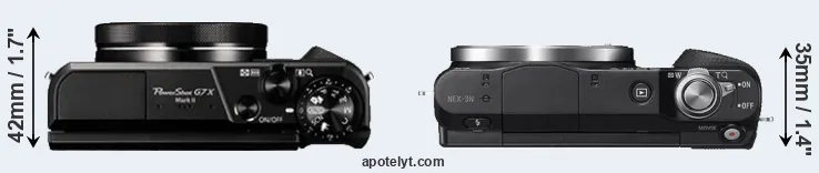 Compare G7X Mark II versus NEX-3N top