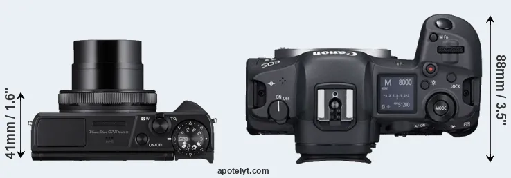 Compare G7X Mark III versus R5 top