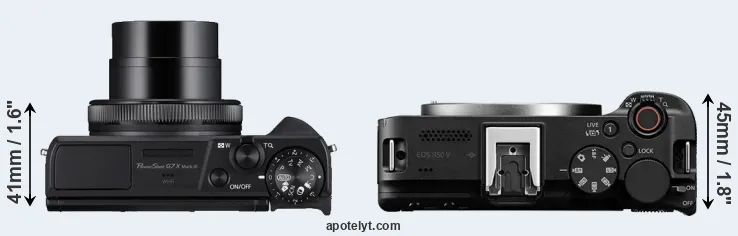 Compare G7X Mark III versus R50 V top