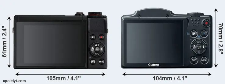 Comparison G7X Mark III or SX500 rear