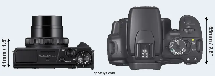 Compare G7X Mark III versus XTi top