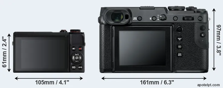 Comparison G7X Mark III or GFX 50R rear