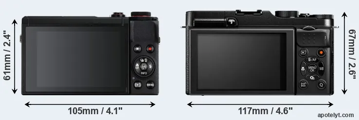 Comparison G7X Mark III or X-M1 rear
