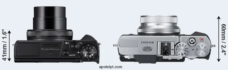 Compare G7X Mark III versus X30 top