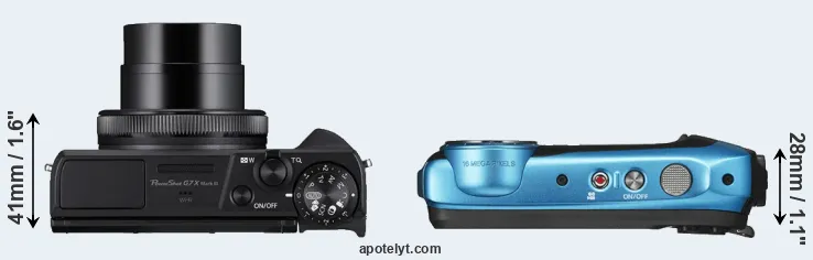 Compare G7X Mark III versus XP130 top