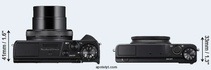 Compare G7X Mark III versus XQ1 top