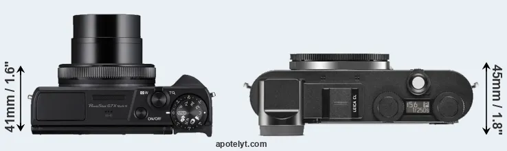 Compare G7X Mark III versus CL top