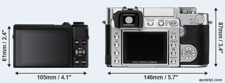 Comparison G7X Mark III or Digilux 3 rear