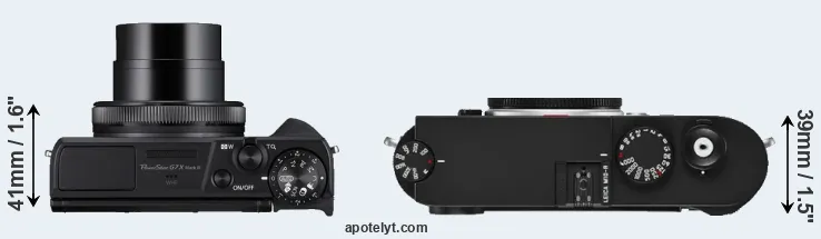 Compare G7X Mark III versus M10-R top