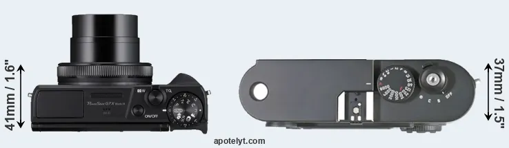 Compare G7X Mark III versus M8 top