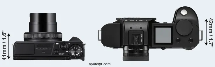 Compare G7X Mark III versus Leica SL2 top