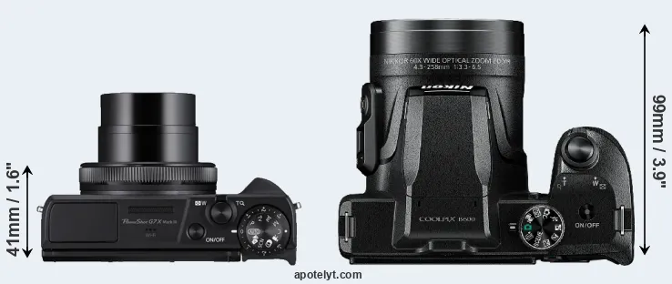 Compare G7X Mark III versus B600 top