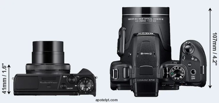 Compare G7X Mark III versus B700 top