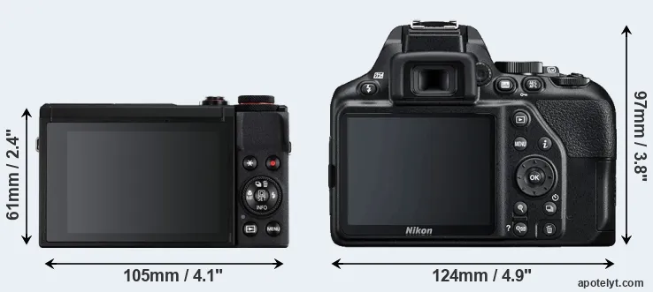 Comparison G7X Mark III or D3500 rear