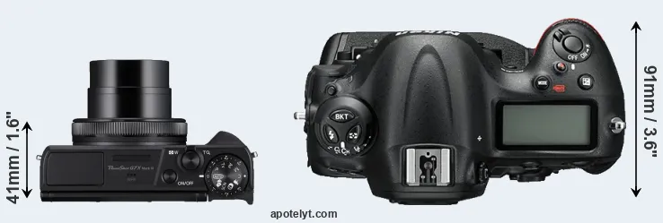 Compare G7X Mark III versus D4S top