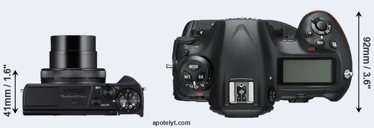 Compare G7X Mark III versus D5 top