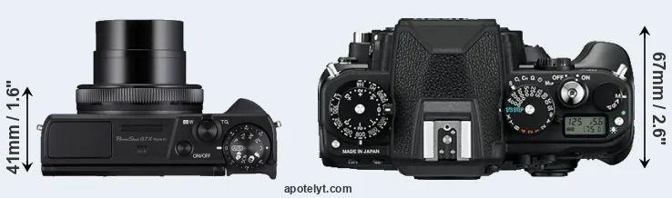 Compare G7X Mark III versus Df top