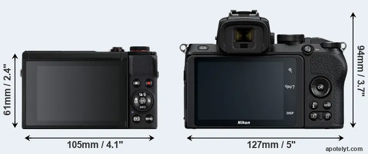 Comparison G7X Mark III or Z50 rear