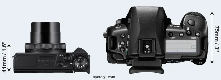Compare G7X Mark III versus E-3 top