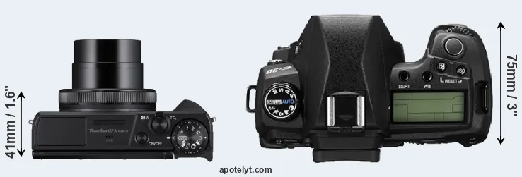Compare G7X Mark III versus E-30 top