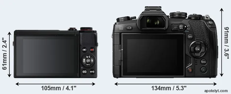 Comparison G7X Mark III or E-M1 II rear