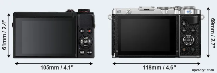 Comparison G7X Mark III or E-P7 rear
