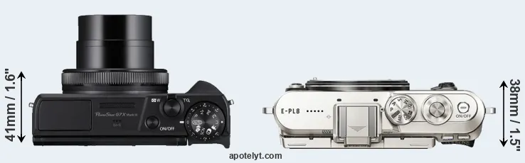 Compare G7X Mark III versus E-PL8 top